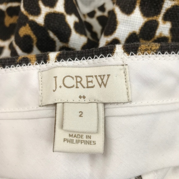 J Crew Basket Weave Leopard Print Dress Shorts, sz 2 - Picture 4 of 4